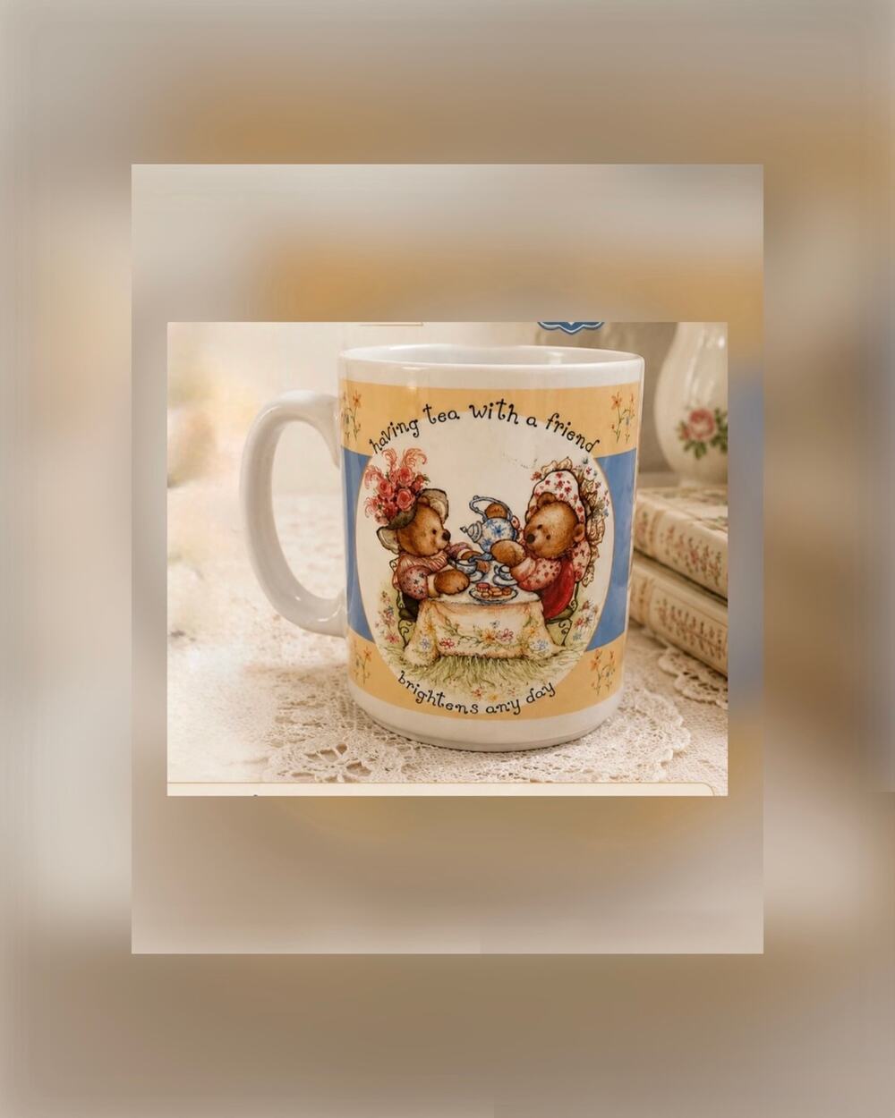 Hallmark Mug Marys Bears Mug Having Tea With A Friend Vintage 1980s
